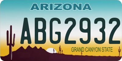 AZ license plate ABG2932