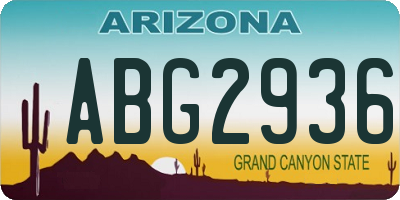 AZ license plate ABG2936