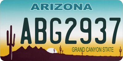 AZ license plate ABG2937