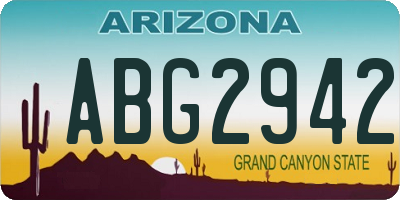 AZ license plate ABG2942