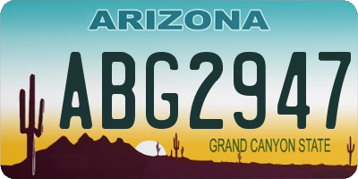 AZ license plate ABG2947
