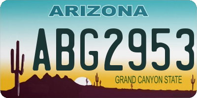 AZ license plate ABG2953