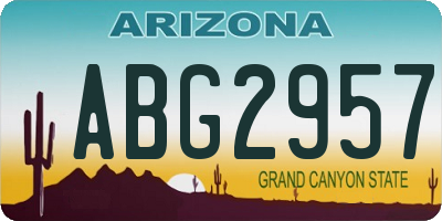 AZ license plate ABG2957
