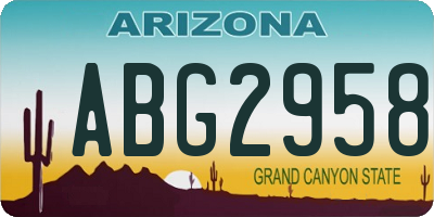 AZ license plate ABG2958