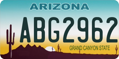 AZ license plate ABG2962