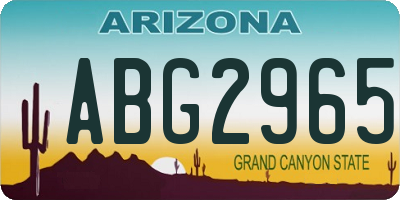 AZ license plate ABG2965