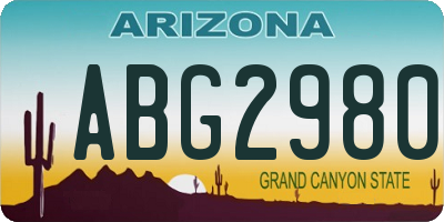 AZ license plate ABG2980