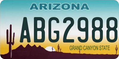AZ license plate ABG2988