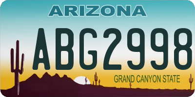 AZ license plate ABG2998