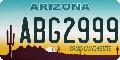 AZ license plate ABG2999