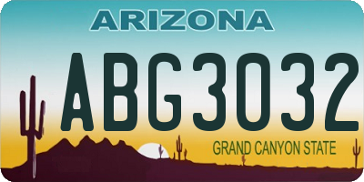 AZ license plate ABG3032