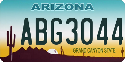 AZ license plate ABG3044