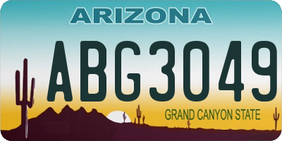 AZ license plate ABG3049