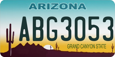 AZ license plate ABG3053
