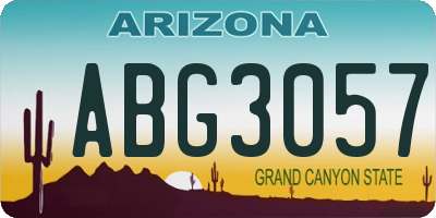 AZ license plate ABG3057