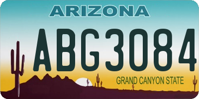 AZ license plate ABG3084