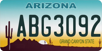 AZ license plate ABG3092
