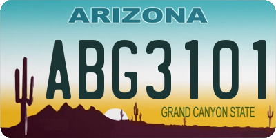 AZ license plate ABG3101