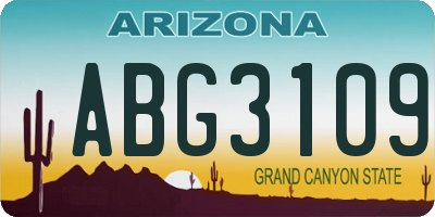AZ license plate ABG3109
