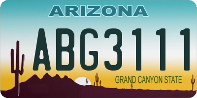 AZ license plate ABG3111