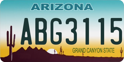 AZ license plate ABG3115