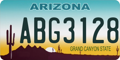 AZ license plate ABG3128