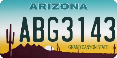 AZ license plate ABG3143