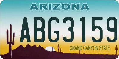 AZ license plate ABG3159