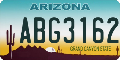 AZ license plate ABG3162
