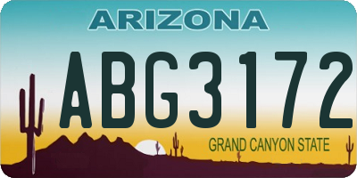 AZ license plate ABG3172