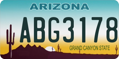 AZ license plate ABG3178