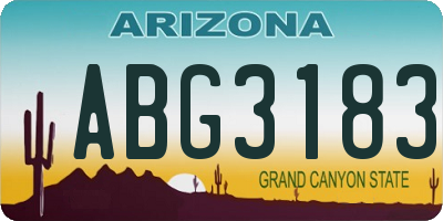 AZ license plate ABG3183
