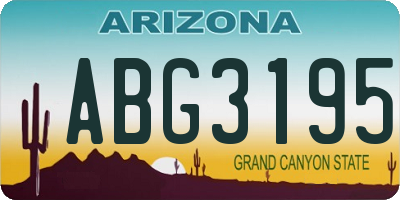 AZ license plate ABG3195