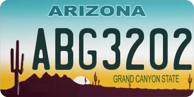 AZ license plate ABG3202