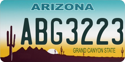AZ license plate ABG3223