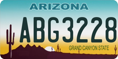 AZ license plate ABG3228