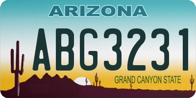 AZ license plate ABG3231