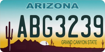AZ license plate ABG3239