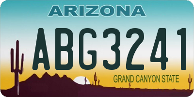 AZ license plate ABG3241