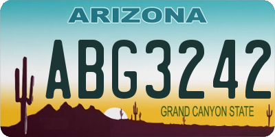 AZ license plate ABG3242