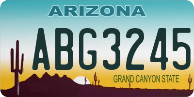 AZ license plate ABG3245