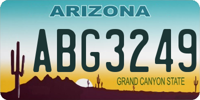 AZ license plate ABG3249