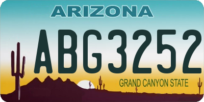 AZ license plate ABG3252