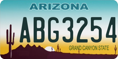 AZ license plate ABG3254
