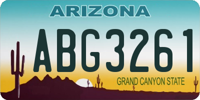 AZ license plate ABG3261
