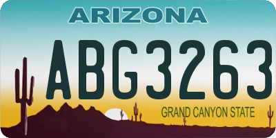 AZ license plate ABG3263