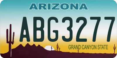 AZ license plate ABG3277