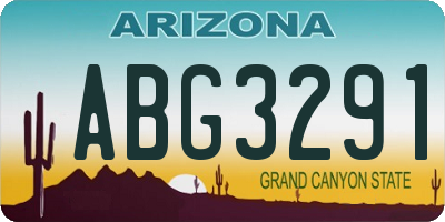 AZ license plate ABG3291