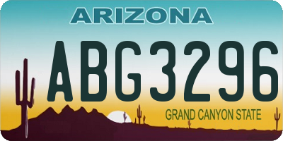 AZ license plate ABG3296