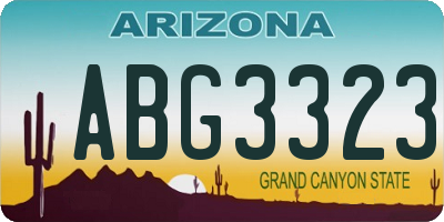 AZ license plate ABG3323